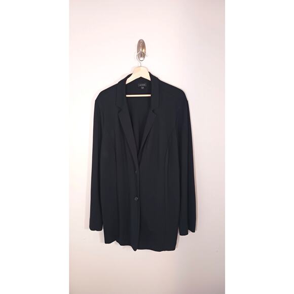 J. Jill Career Dark Academia Black Blazer Two Button Suit Jacket Women's Size 2X - Picture 1 of 4